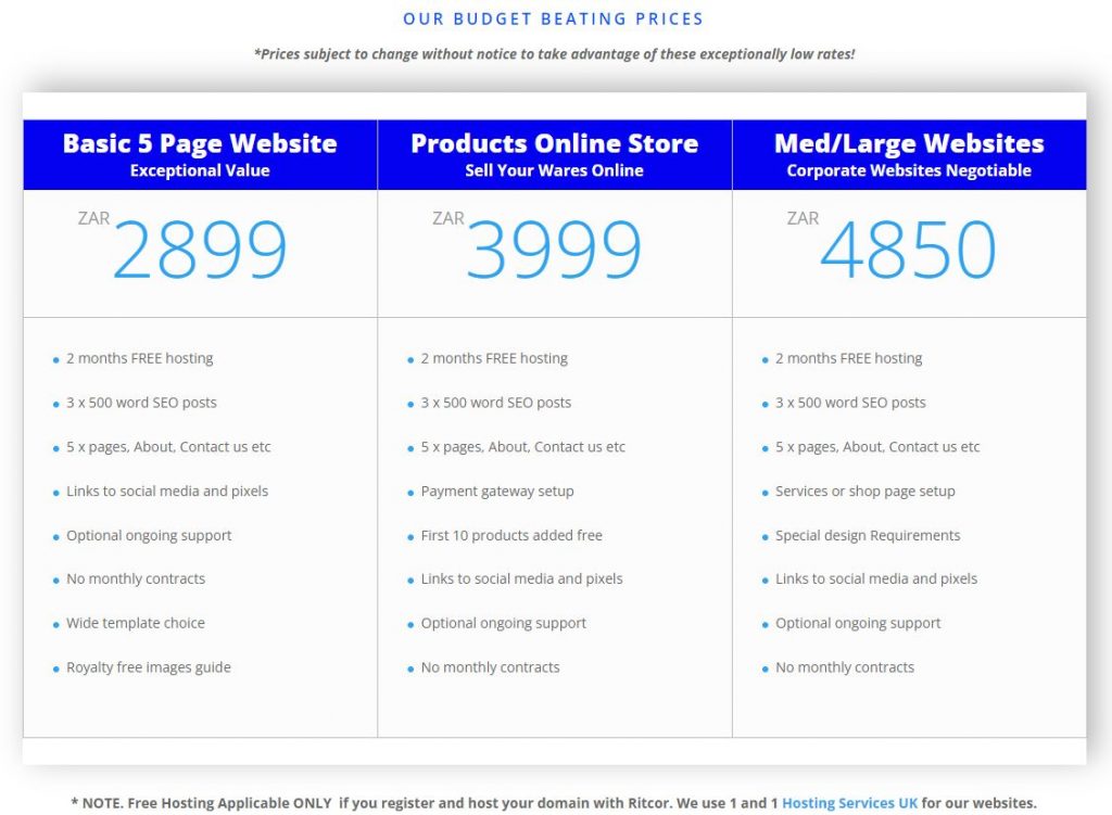 Best Website Design rates