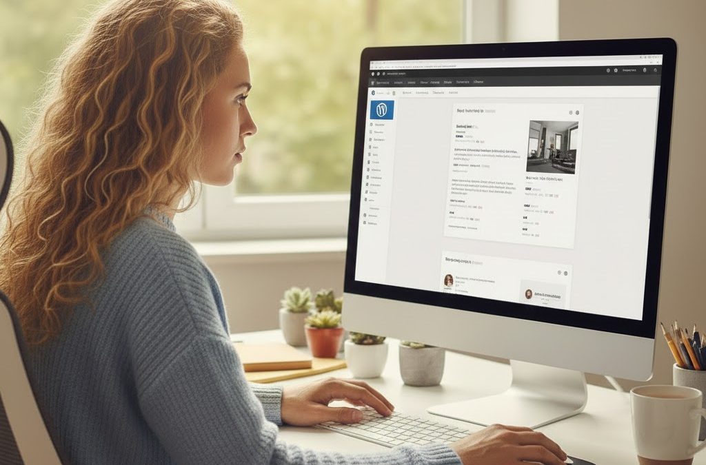 Woman working on laptop doing freelancing jobs