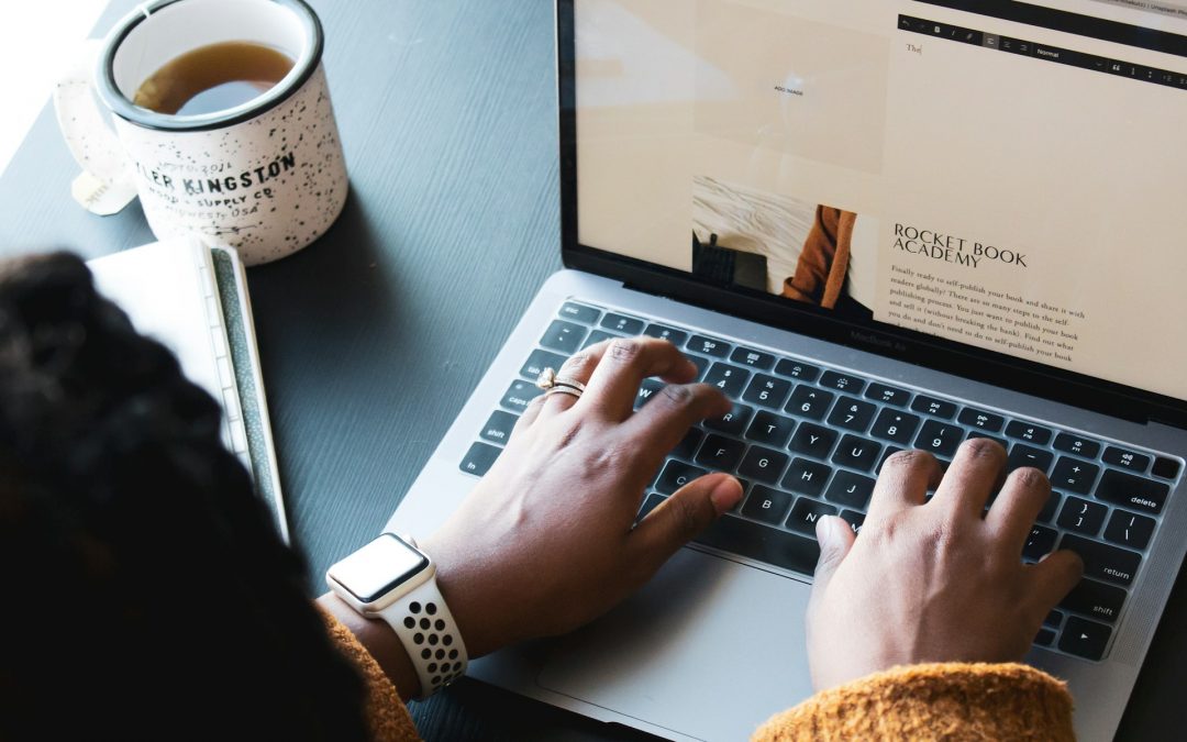 Typing on computer for making money online success