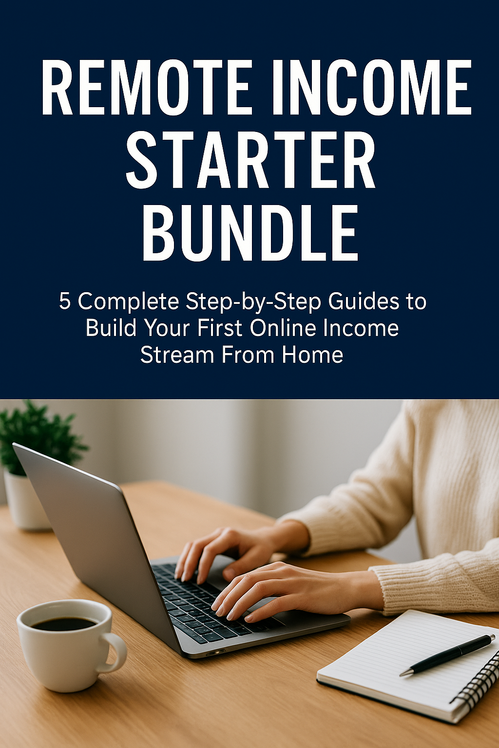 Remote Income Book Cover 5 Training Guides to Start Your Business from Home