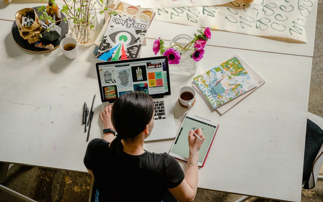 Man working remotely as a freelancer on computer at home