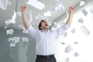 Happy man that achieved success in making money online