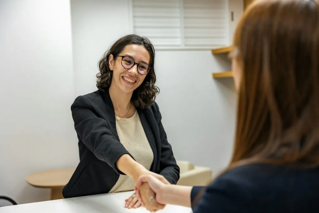 Woman preparing for a job interview